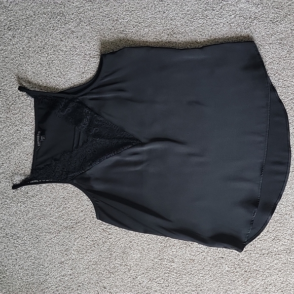 Express black satin lace tank top size small - Picture 2 of 7